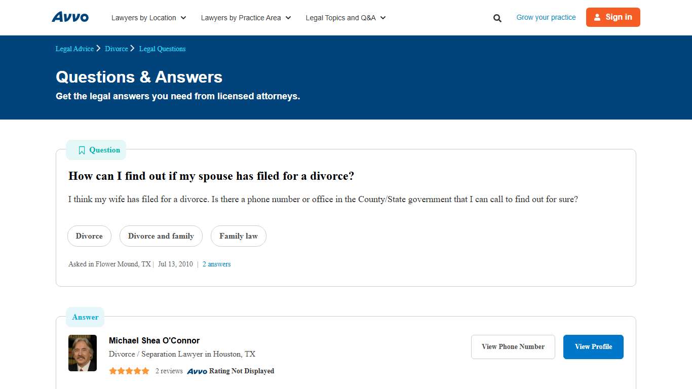 How can I find out if my spouse has filed for a divorce? - Legal Answers